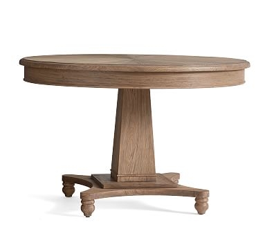Roma Pedestal Table, Weathered Elm - Image 1
