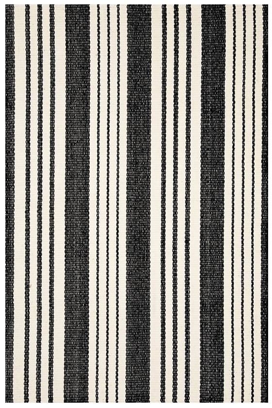 Birmingham Black Woven Cotton Rug - 6'  x 9' - Image 0
