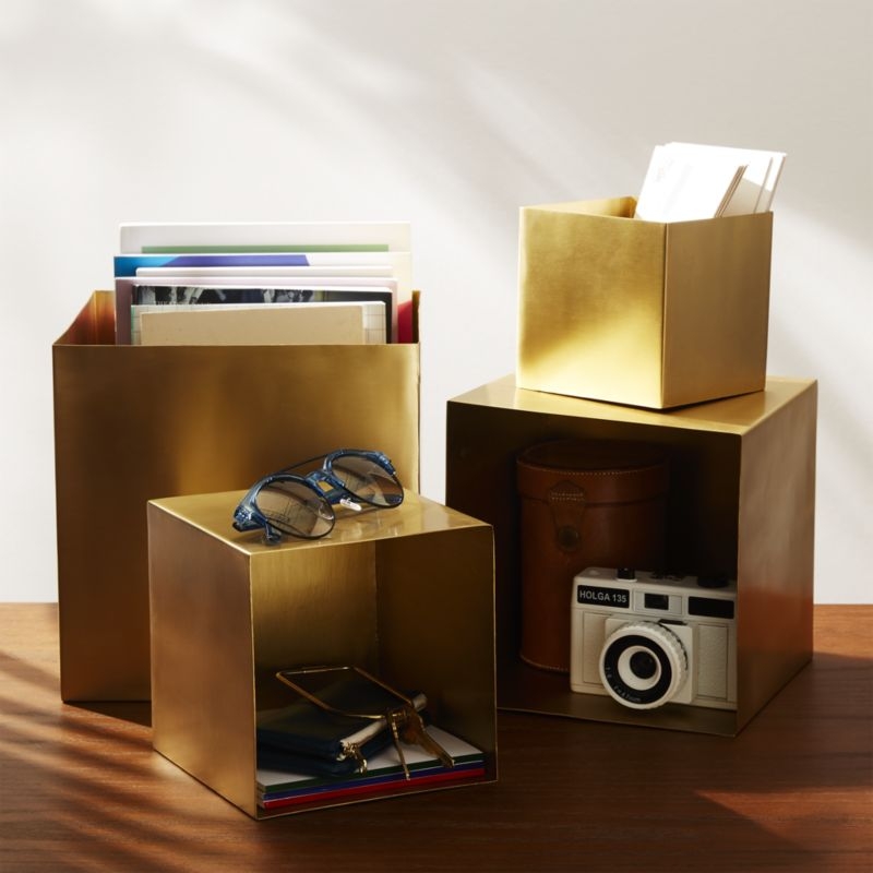 2-Piece Large Solid Brass Studio Storage Box Set - Image 4