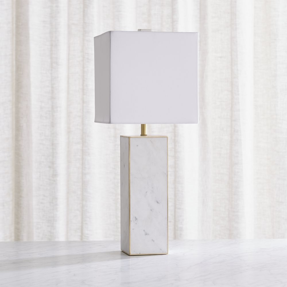 Adele White Marble Table Lamp - Image 0