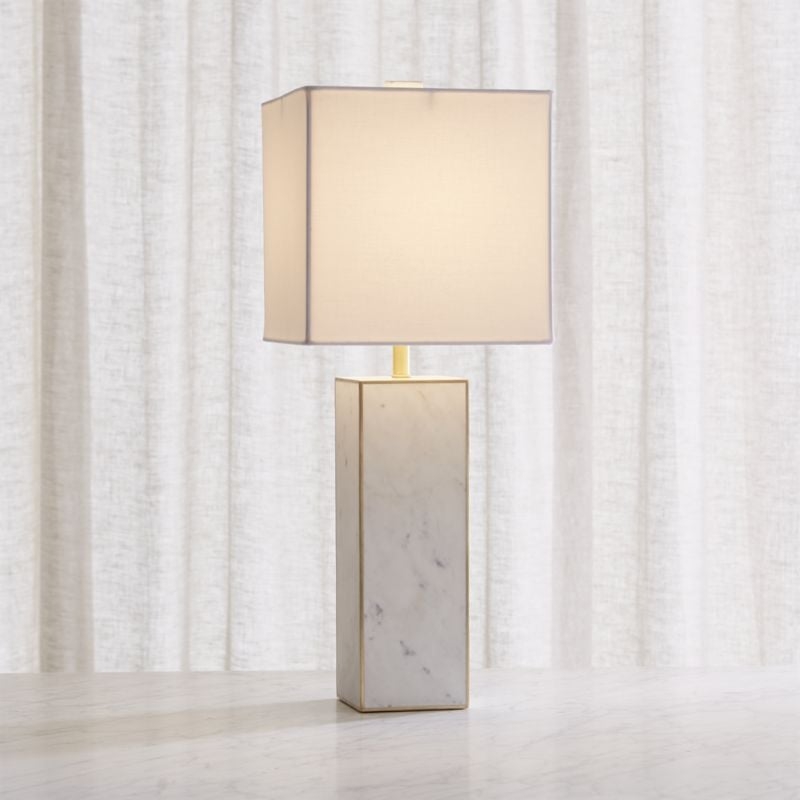 Adele White Marble Table Lamp - Image 1