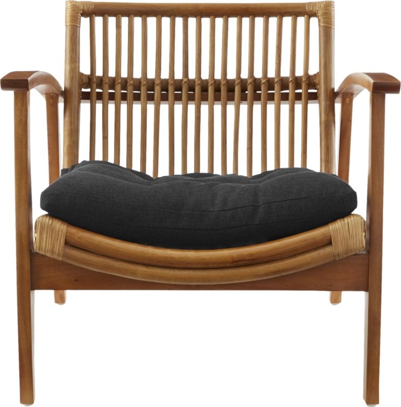 Noelie Rattan Lounge Chair, Black Cushion - Image 3