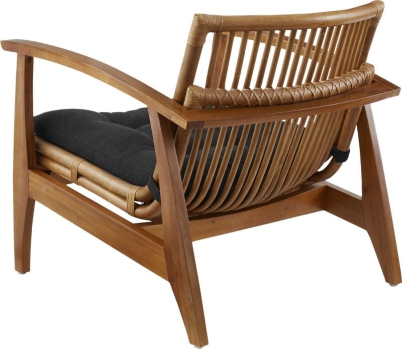 Noelie Rattan Lounge Chair, Black Cushion - Image 5