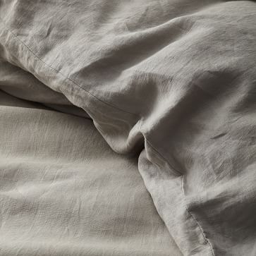 Belgian Linen Duvet Cover, Full/Queen, Slate - Image 2