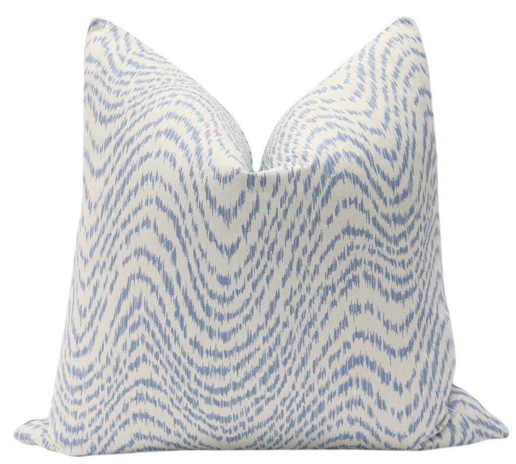 Woven Flamestitch // Chambray PIllow 18" x 18" - Image 0