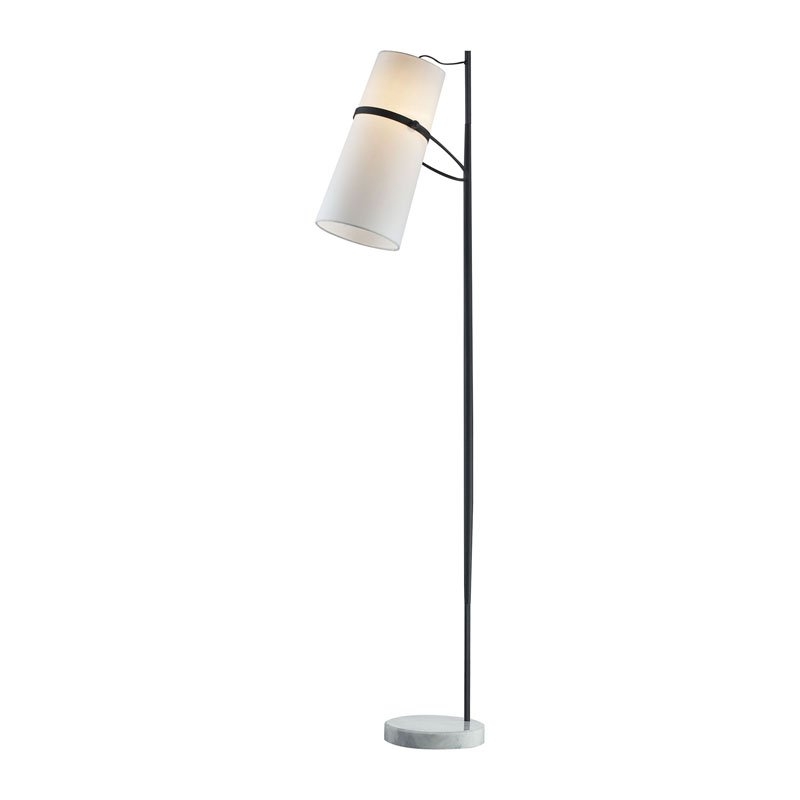 Banded Shade 70'' High 1-Light Floor Lamp - Matte Black - Image 0