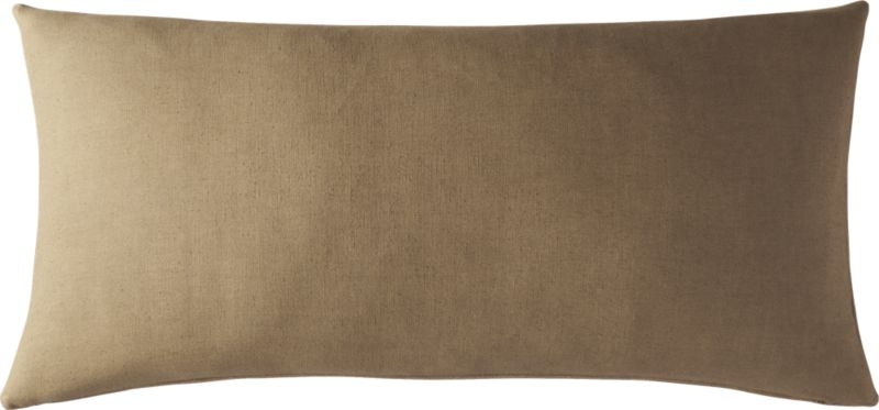 23"X11" SUEDE CAMEL TAN PILLOW WITH DOWN-ALTERNATIVE INSERT - Image 0
