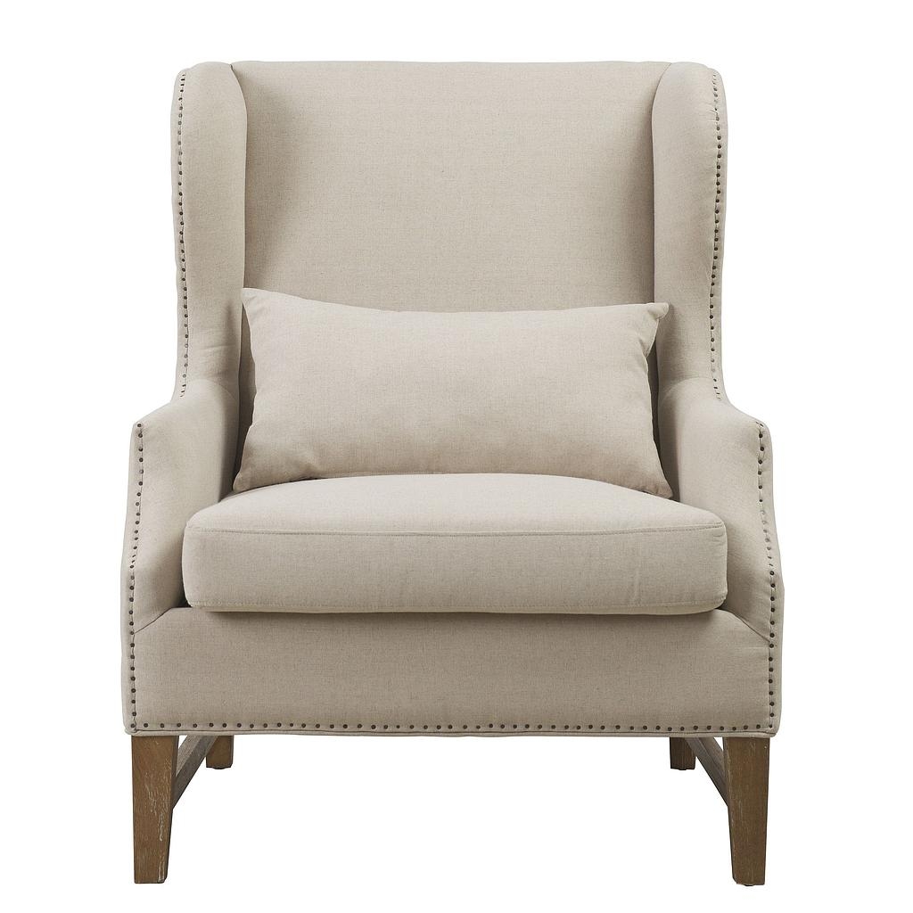 Adalynn BEIGE LINEN WING CHAIR - Image 2