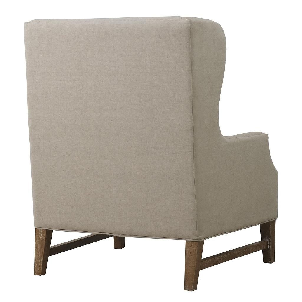 Adalynn BEIGE LINEN WING CHAIR - Image 3