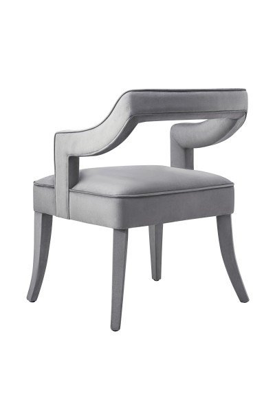 Tiffany Grey Velvet Chair - Image 2