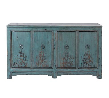 Ashworth 63" Buffet Cabinet, Antiqued Blue - Image 1