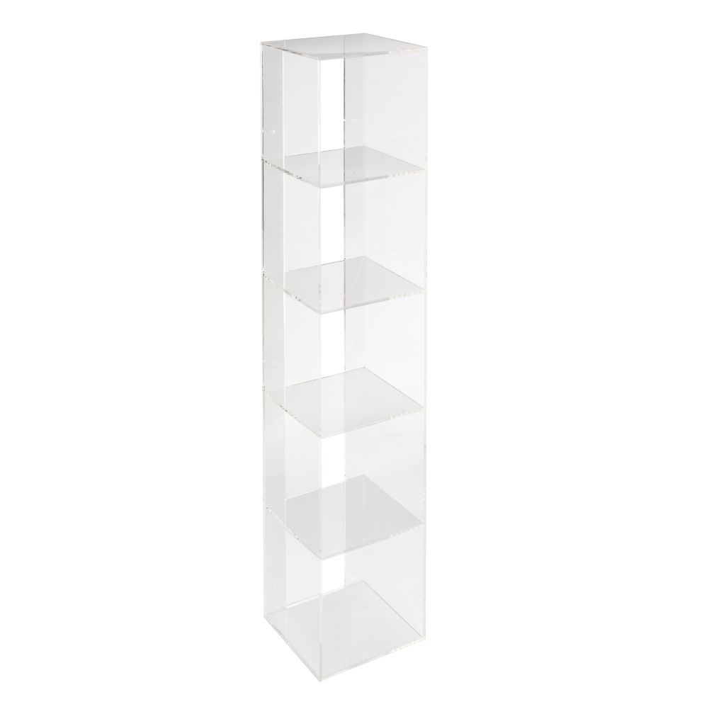 Now You See It Clear Acrylic 5-Bin Floating Shelf Bookcase - Image 1