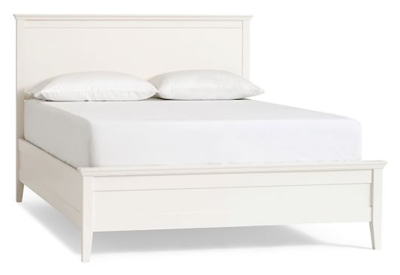 Clara Solid Wood Bed, King, Sky White - Image 0