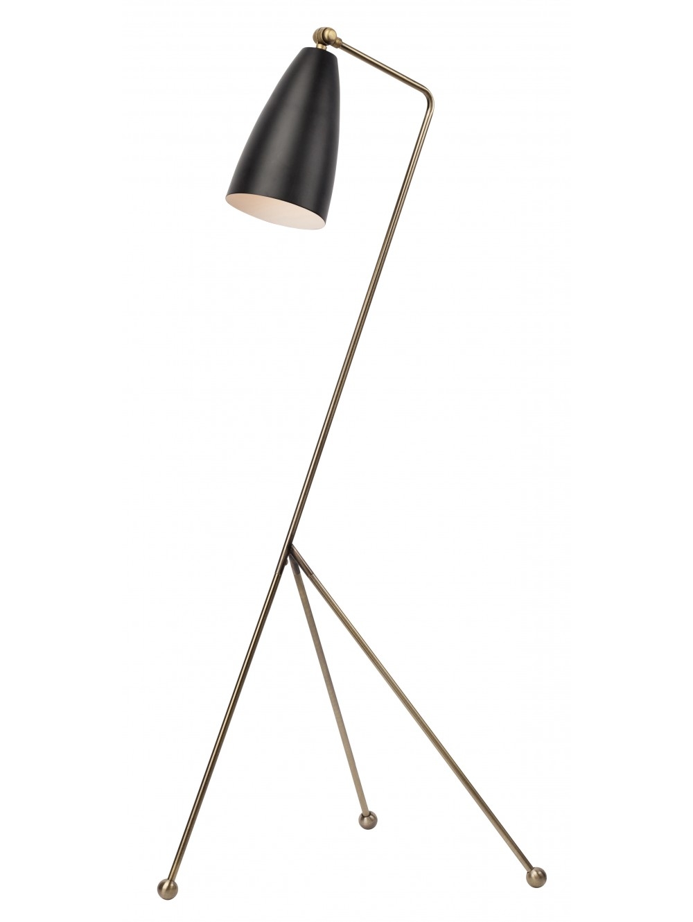 Shany Matte Black and Brass Floor Lamp - Image 2