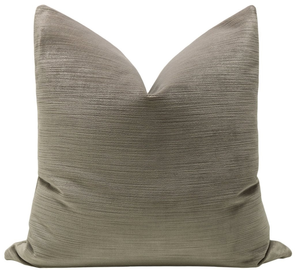 Strie Velvet Pillow Cover, Gray - Image 0