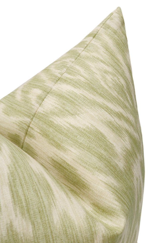 French Ikat Print // Spanish Moss Pillow, 18" Pillow Cover - Image 2