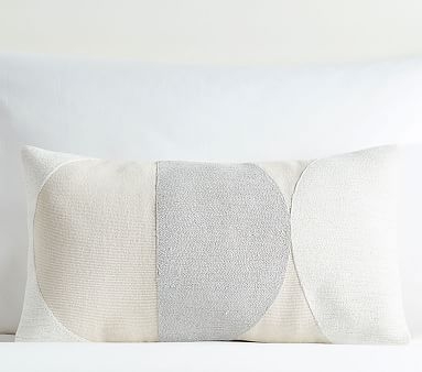 west elm x pbk Corded Cutout Circle Collage Pillow Cover, White - Image 0