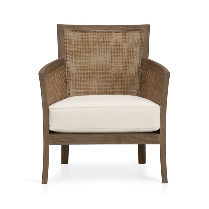 Blake Light Brown Rattan Accent Chair with Fabric Cushion - Image 1