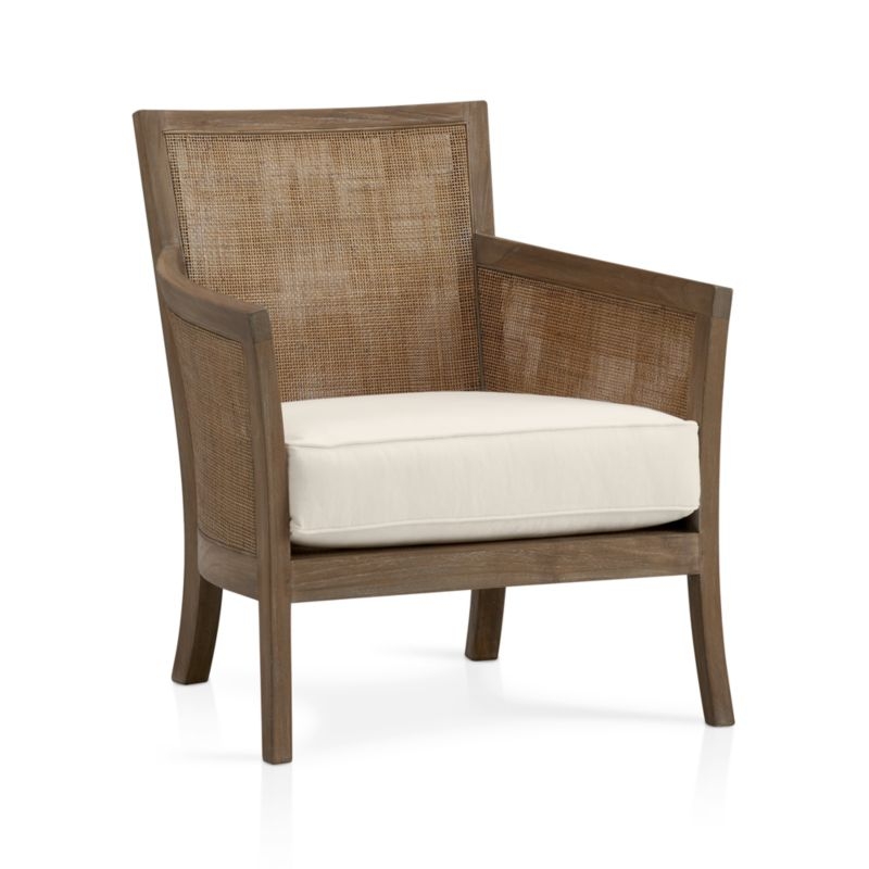 Blake Light Brown Rattan Accent Chair with Fabric Cushion - Image 7
