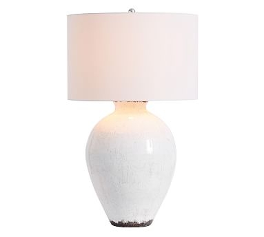 Bethany Ceramic 27" Large Table Lamp, Ivory with Moss Green - Image 1