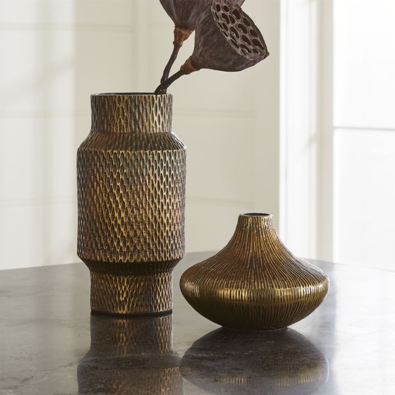 Mini Antique Brass Bud Vase - Image 2