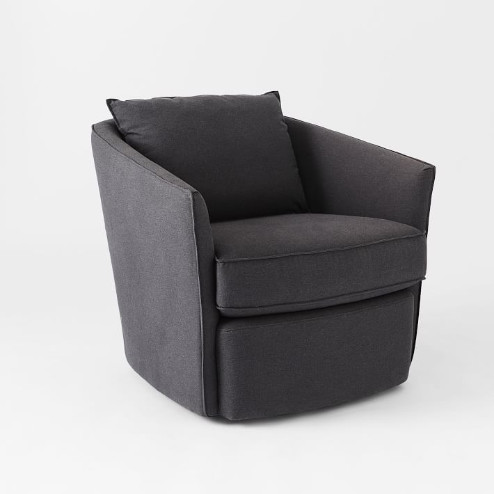 Duffield Swivel Chair, Performance Velvet, Shadow - Image 5