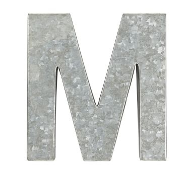 Galvanized Wall Letter, M - Image 0