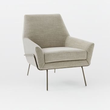 Lucas Wire Base Chair, Linen Weave - Image 1