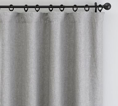 Belgian Flax Linen Curtain, Cotton Lining, 50 x 108", Flagstone - Image 1