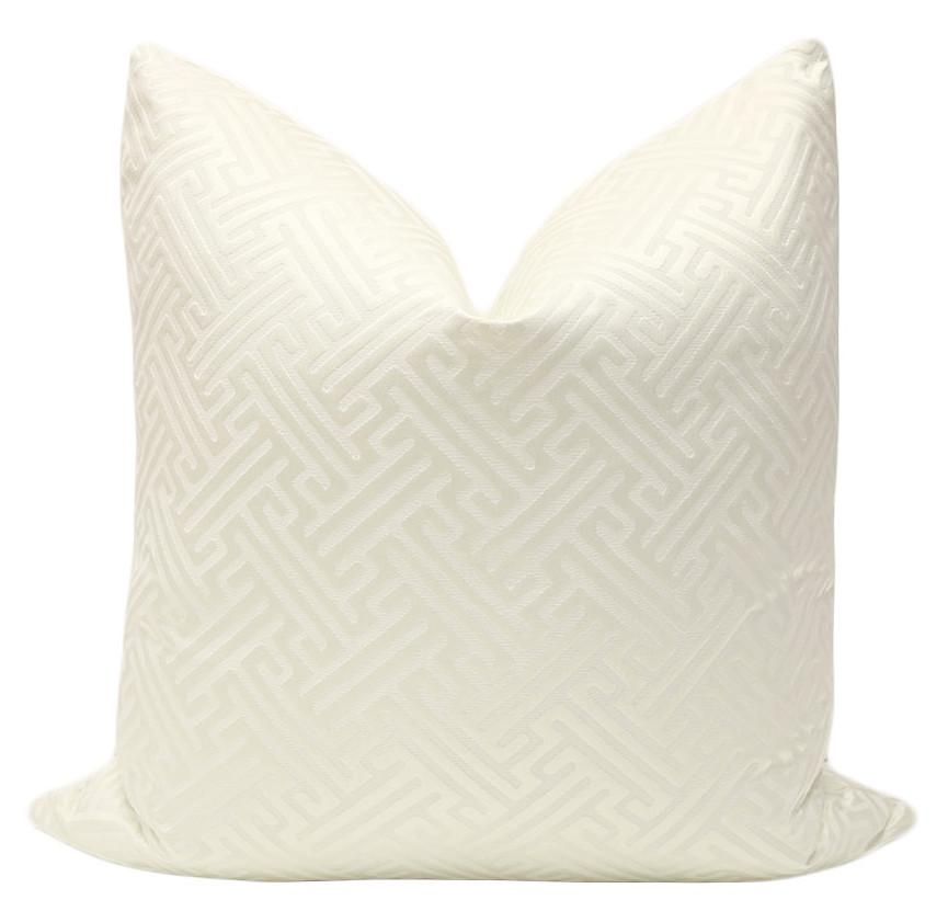 Grecian Key // Alabaster, 20" Pillow Cover - Image 0
