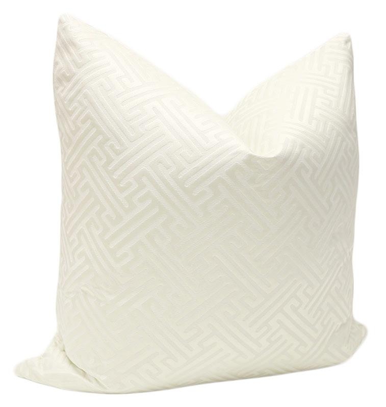 Grecian Key // Alabaster, 20" Pillow Cover - Image 1