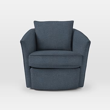 Duffield Swivel Chair, Twill, Indigo - Image 1