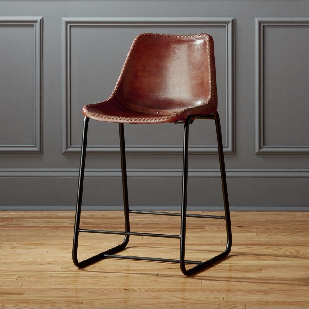 Roadhouse leather counter stools - Image 0