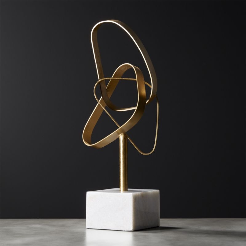 Standing Infinity Brass Knot Sculpture - Image 1