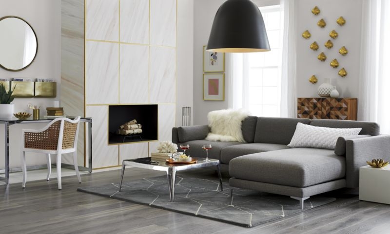 District 2-piece sectional sofa *Vibe Smokey/ right chaise* - Image 1