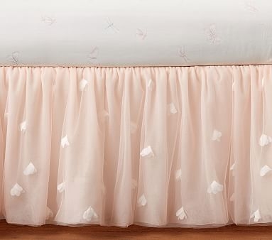 Monique Lhuillier Ethereal Tulle Crib Skirt, Blush Pink - Image 0