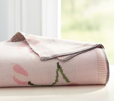 Meredith Knit Floral Baby Blanket, Blush - Image 1