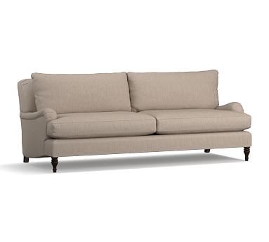 Carlisle Upholstered Grand Sofa 90.5", Polyester Wrapped Cushions, Sunbrella(R) Performance Sahara Weave Mushroom - Image 0