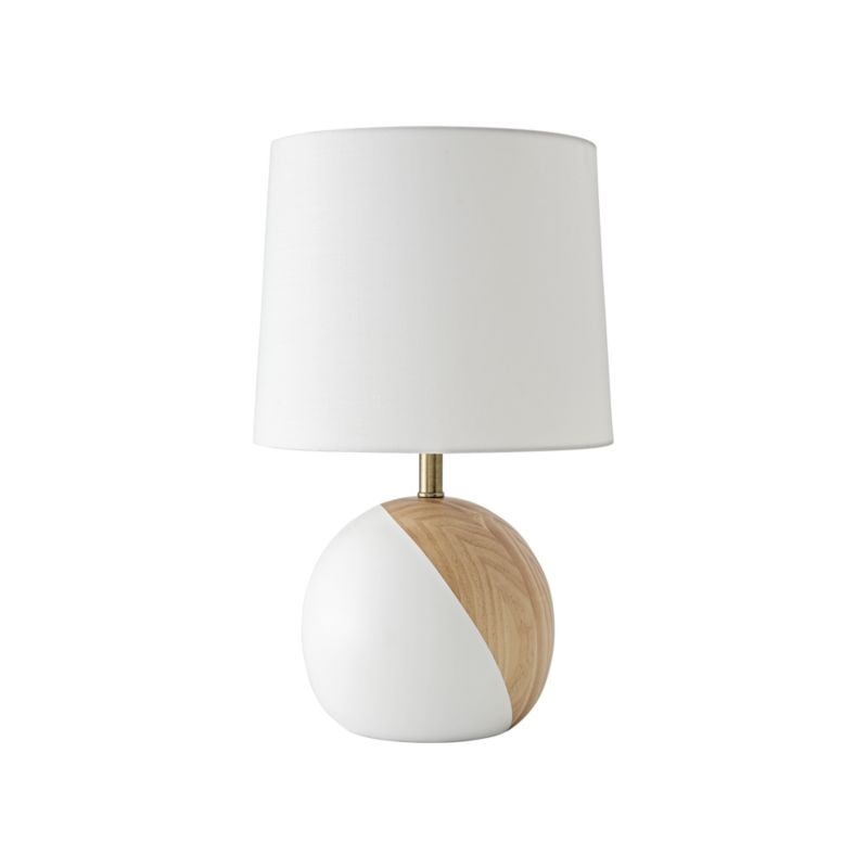 White and Wood Table Lamp - Image 2
