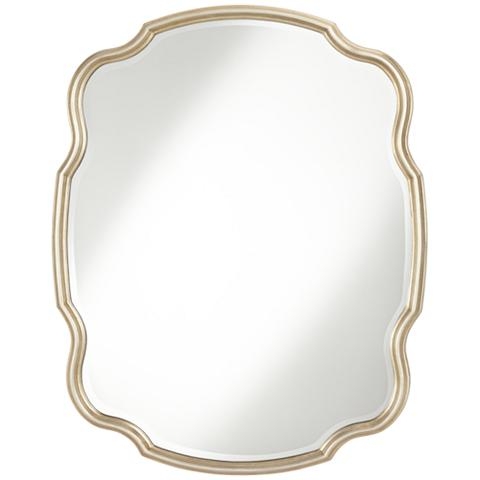 Melba Champagne Curved 34 1/4"x42 1/2" Wall Mirror - Image 1
