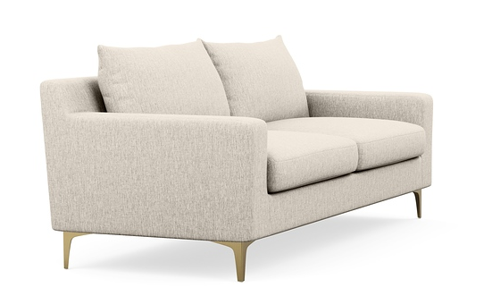 Sloan Sofa, 83", Wheat Cross Weave, Sloan L Leg Brass Plated - Image 1