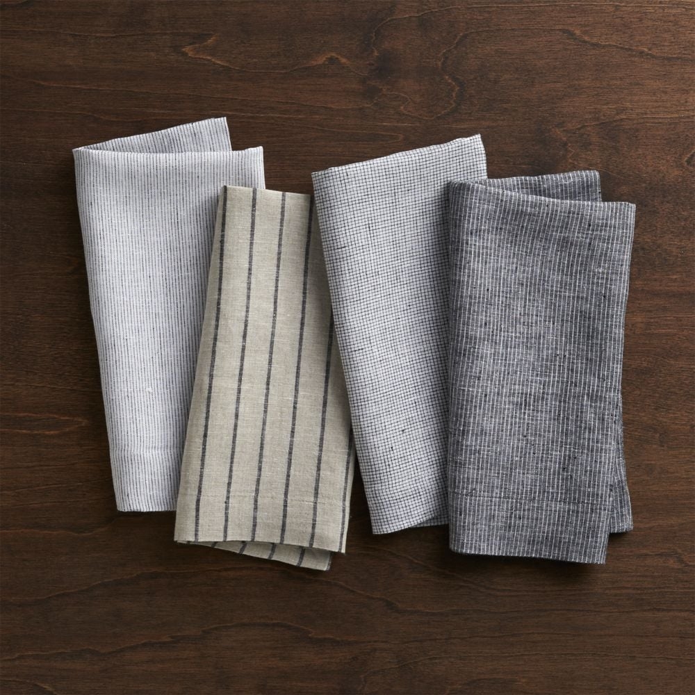 Suits Linen Cloth Dinner Napkins, Set of 4 - Image 0