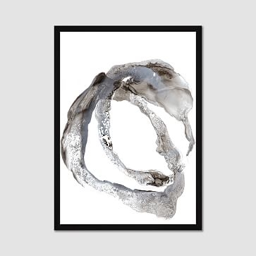 Framed Print, Gray Paintstroke, I, 20"x28" - Image 1
