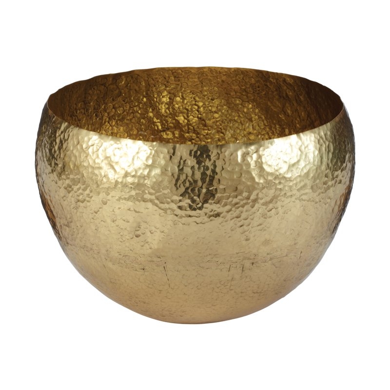 Gold Hammered Brass Bowl - lg - Image 0