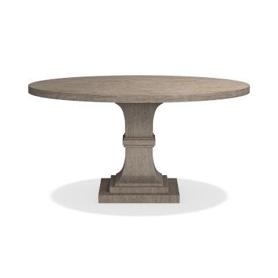 Pedestal Round Dining Table, Grey - Image 0
