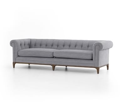 Calistoga Upholstered Sofa, Polyester Wrapped Cushions, Basketweave Slub, Ash - Image 2