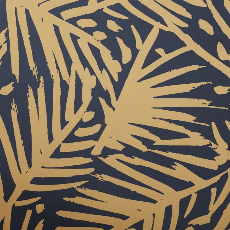 caymen navy and gold palm traditional paste wallpaper - Image 2