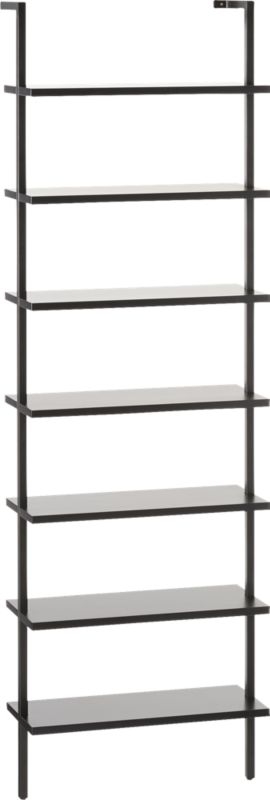 Stairway Wall Mounted Bookcase, Black, 96" - Image 1