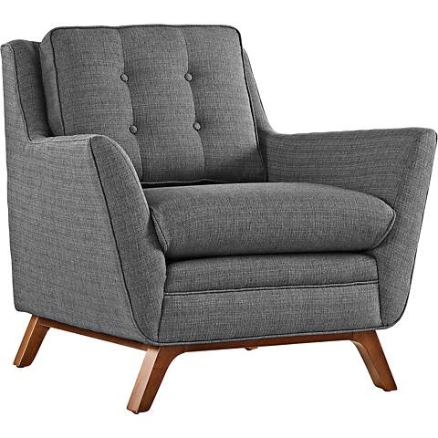 Beguile Gray Fabric Tufted Armchair - Image 0