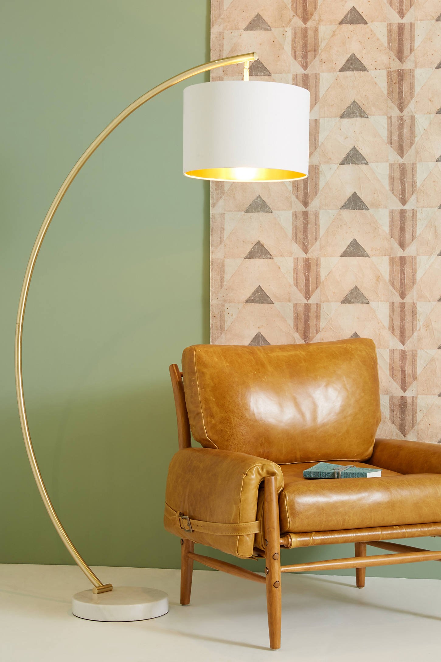 Luna Floor Lamp By Anthropologie in Gold - Image 0